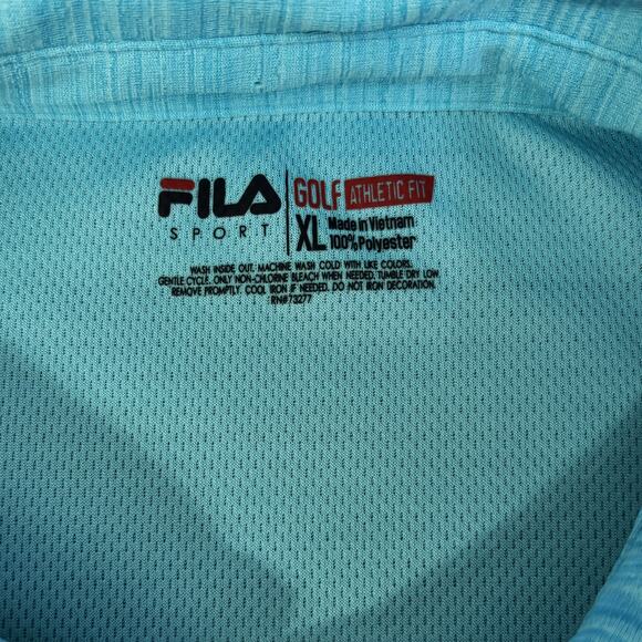 FILA Sport Golf Polo Mens XL Blue Striped Athletic Fit Sportswear Casual Golfing - Picture 3 of 7